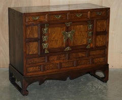 Pair of Vintage circa 1950's Asian Korean Scholars Side Table Chests Inc Drawers