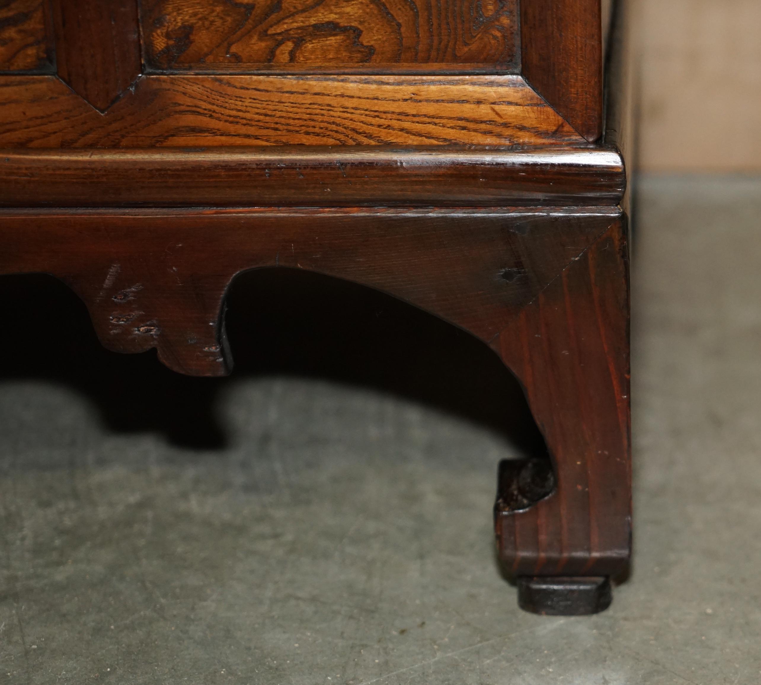 Mid-20th Century Pair of Vintage circa 1950's Asian Korean Scholars Side Table Chests Inc Drawers For Sale