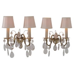 Pair of Vintage Classic Crystal Wall Lamps K8-14, Mauri Almari, Idman 1950s
