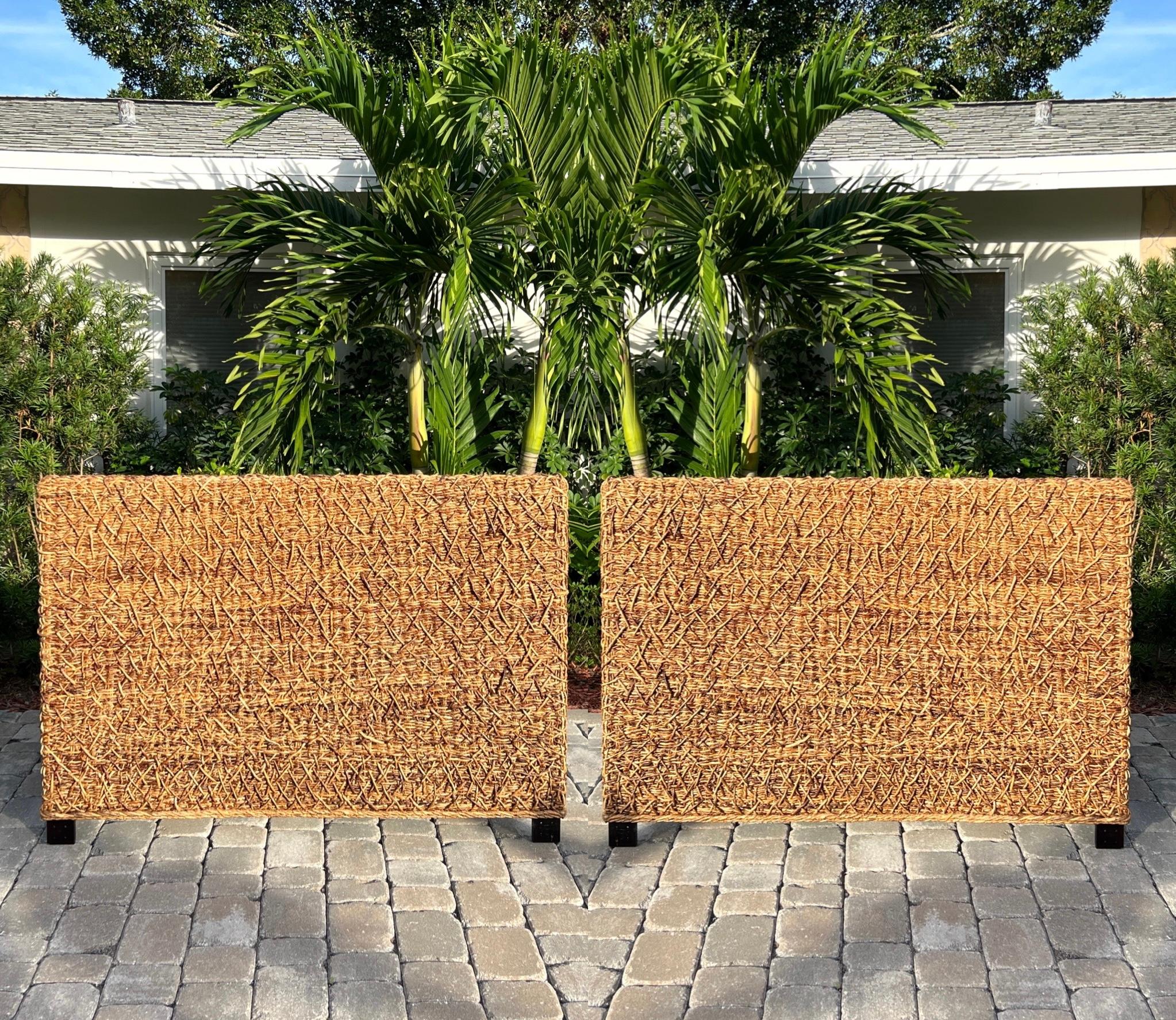 Late 20th Century Vintage Coastal Headboards in Natural Woven Fibers, Full Size  For Sale