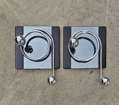 Pair of Vintage Coat Hangers or Hooks in style of Willy Rizzo, Italy 1970s