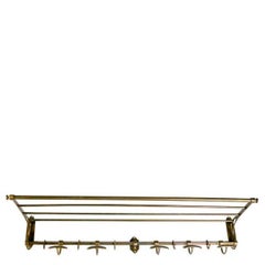 Pair of Vintage Coat Racks, Patinated Brass Finish.