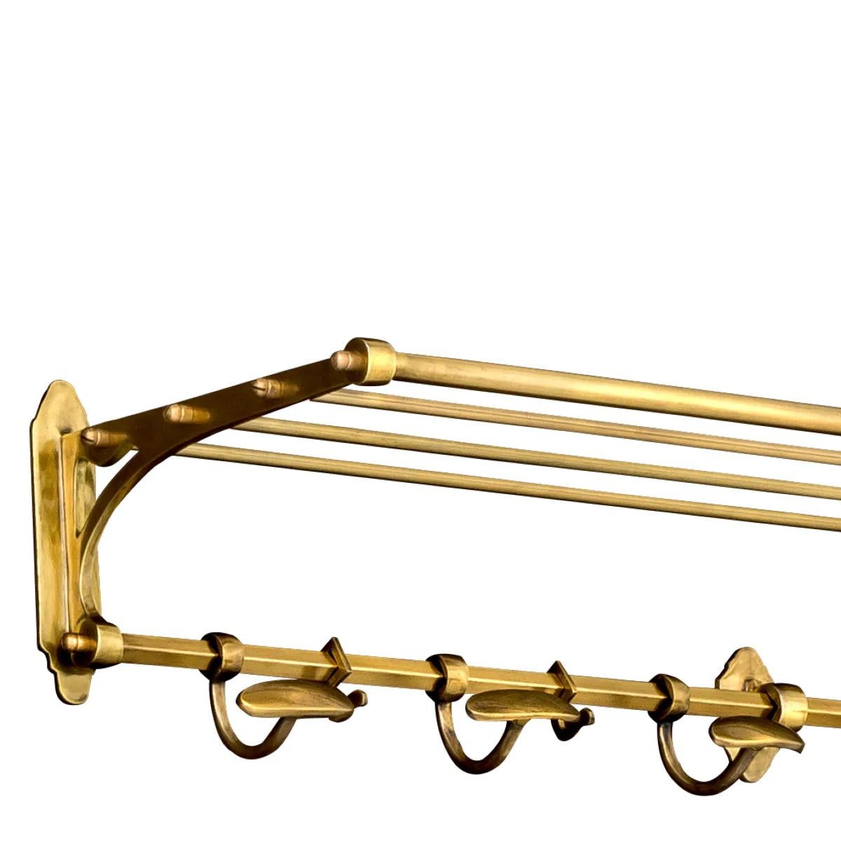 Ottone Coppia di appendiabiti vintage, finitura in ottone patinato. in vendita