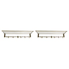 Pair of Vintage Coat Racks, Patinated Brass Finish.