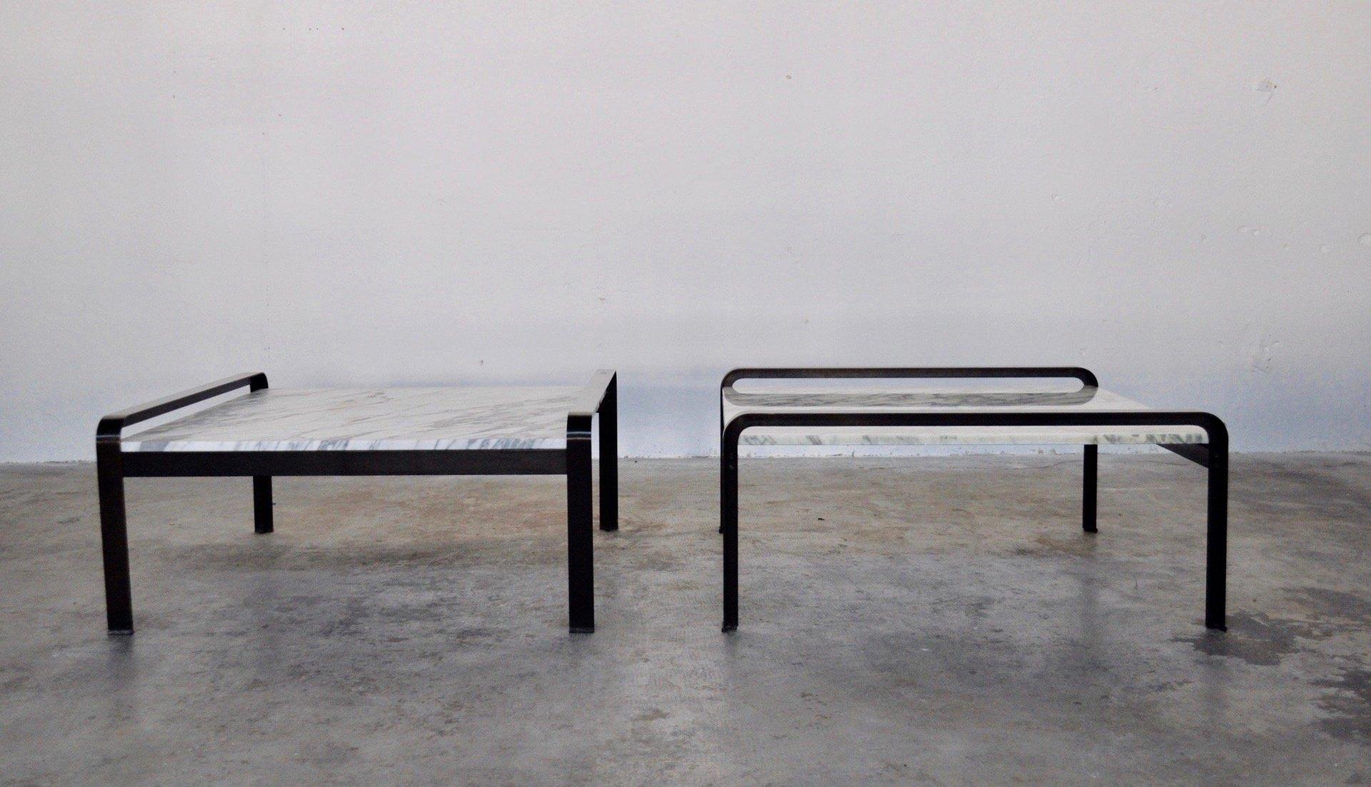 Italian Pair of Vintage Coffee Tables by Tito Agnoli for Matteo Grassi – 1970s in vendita