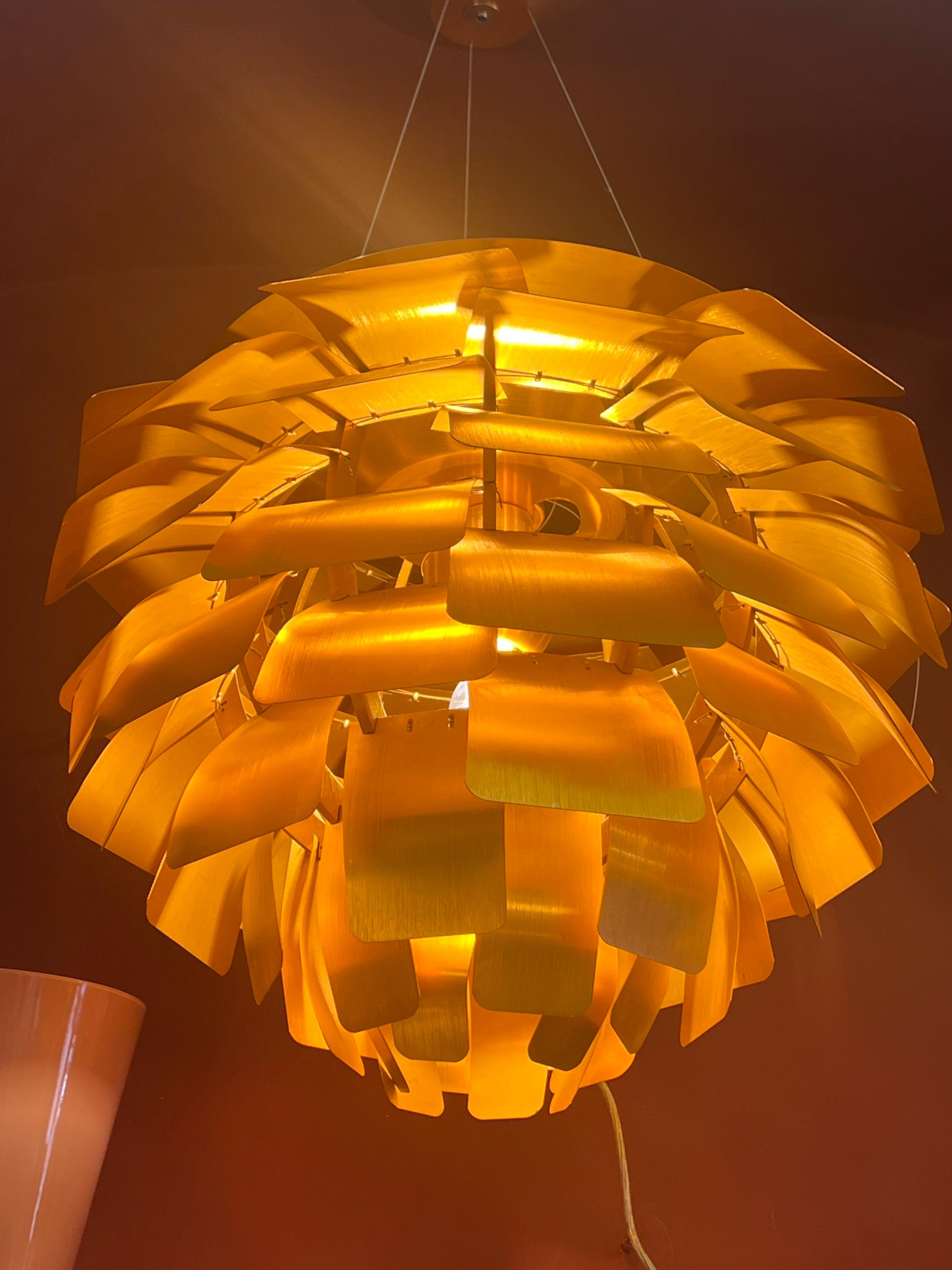 Danese Coppia di lampadari a carciofo in rame d'epoca stile Poul Henningson anni 2000 in vendita