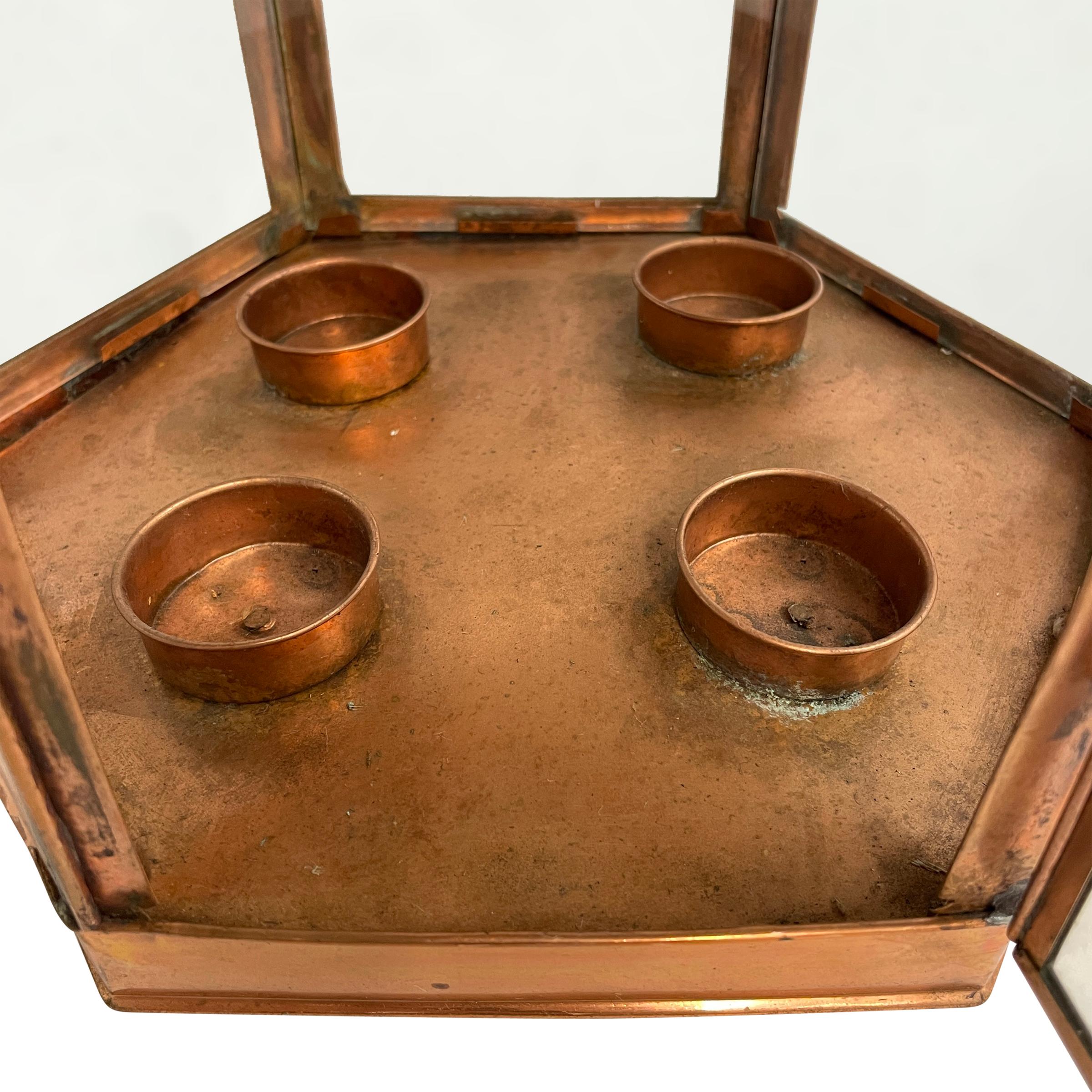 Pair of Vintage Copper Candle Lanterns 5