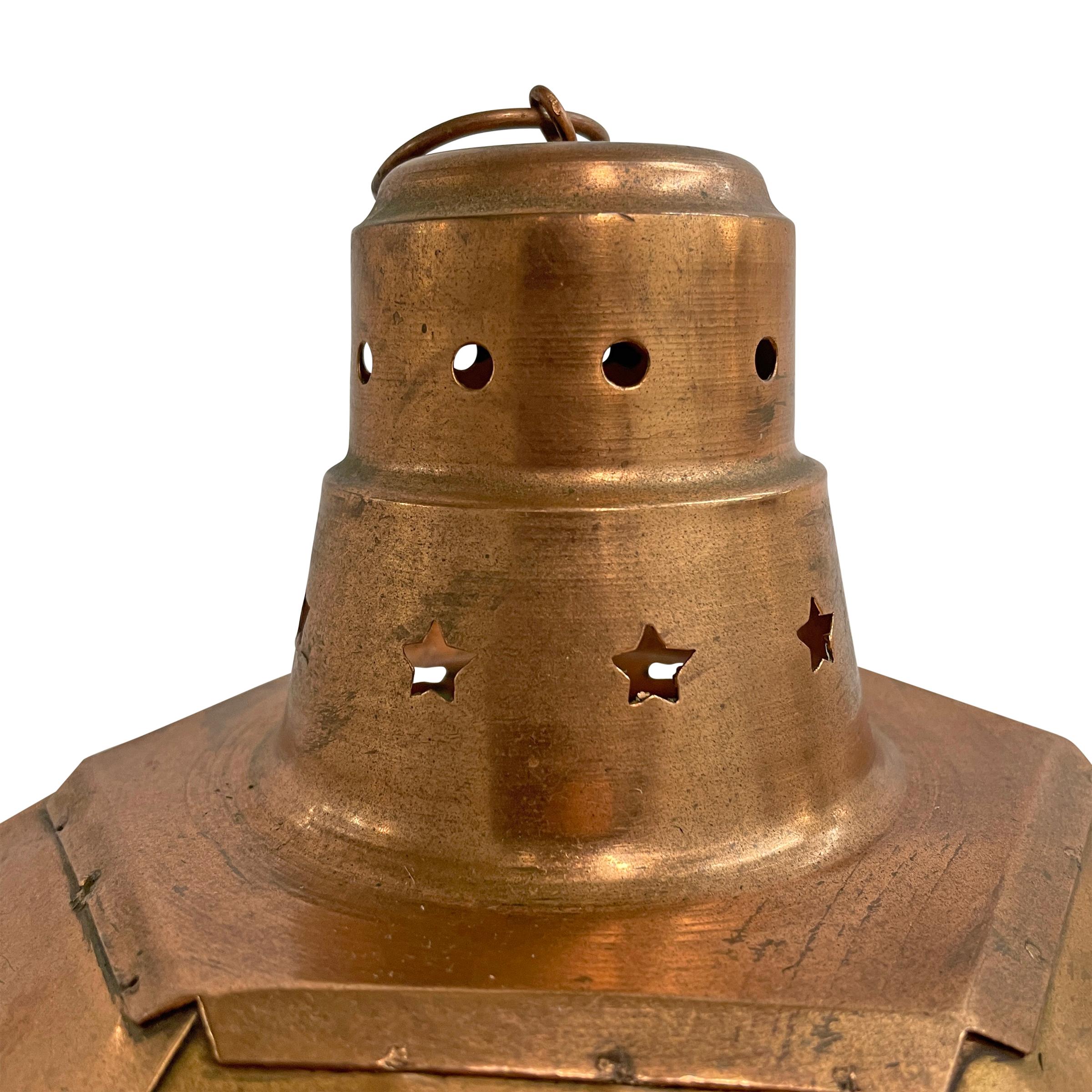 Pair of Vintage Copper Candle Lanterns 2