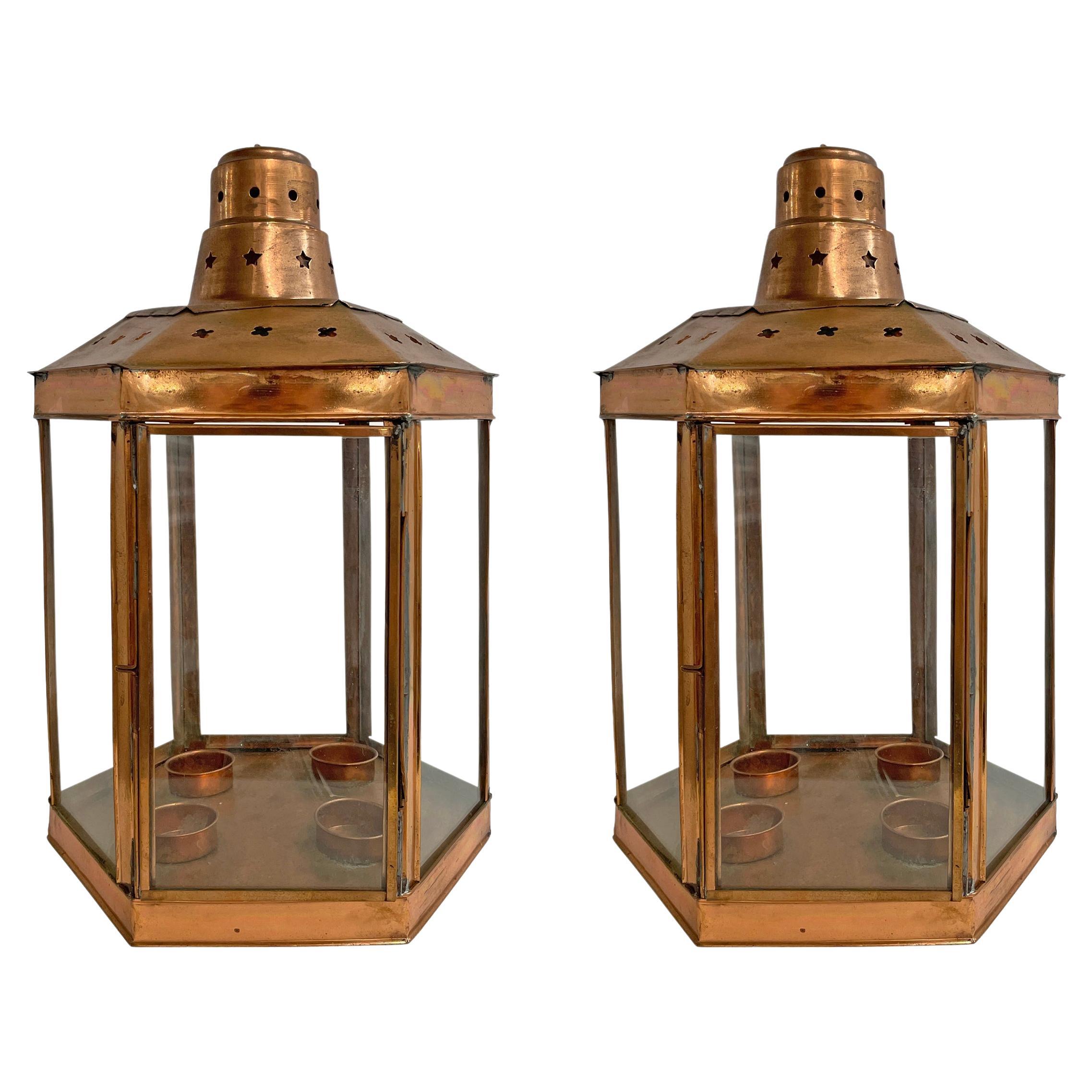 Lanternes à Bougie Vintage - Lot De 2 Dorées - Décoration Fête Mariage Anniversaire - Cadeau Déco Intérieur
