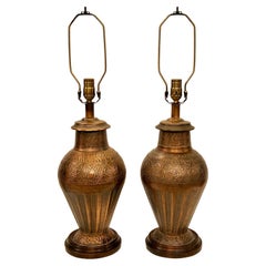 Pair of Vintage Copper Lamps