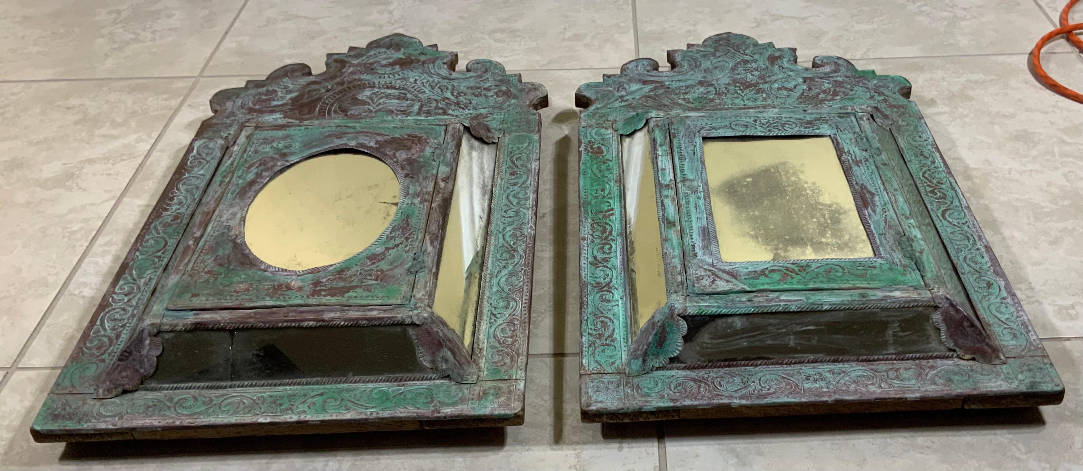 Pair of Vintage Copper Mirror 12