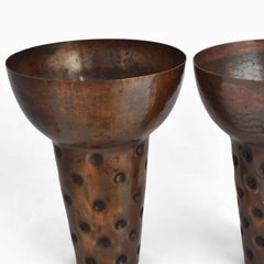 Pair of Vintage Copper Vases by Eugen Zint, Germany, 1950s