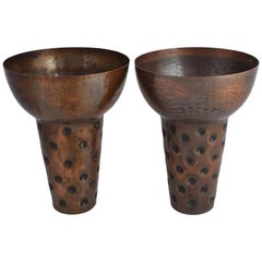 Pair of Retro Copper Vases by Eugen Zint, Germany, 1950s