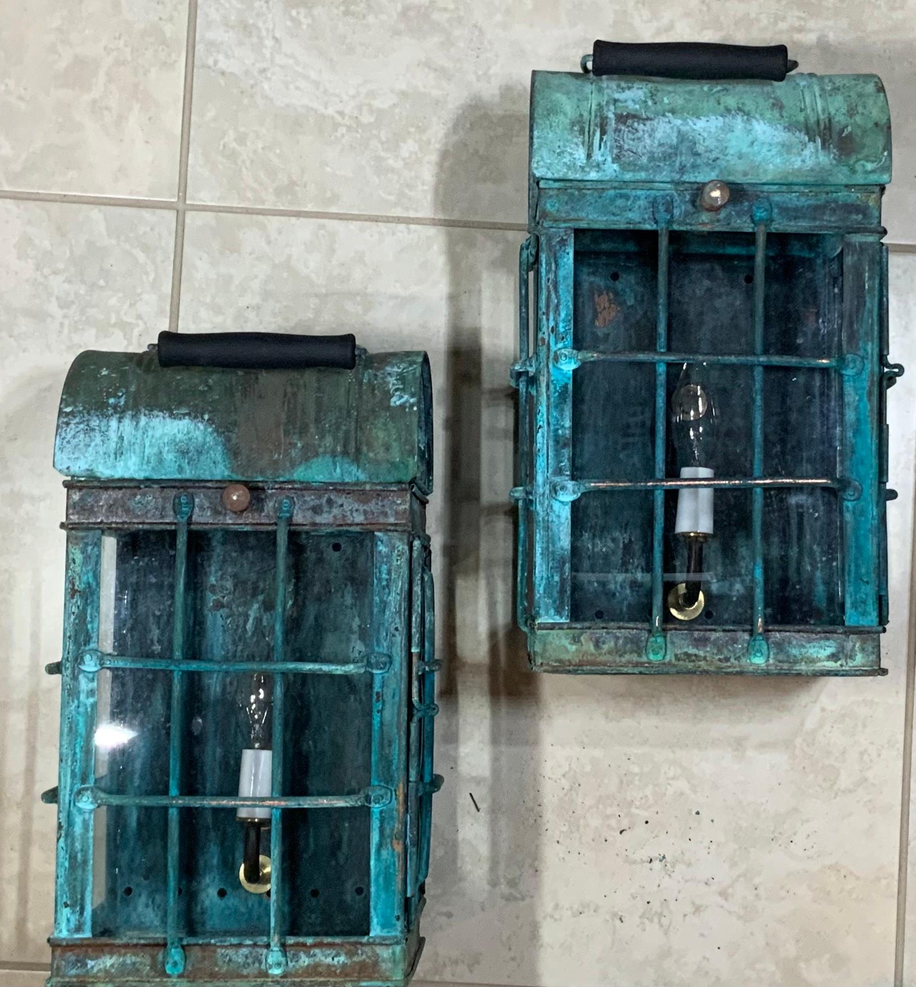 Pair of Vintage Copper Wall Lantern 5