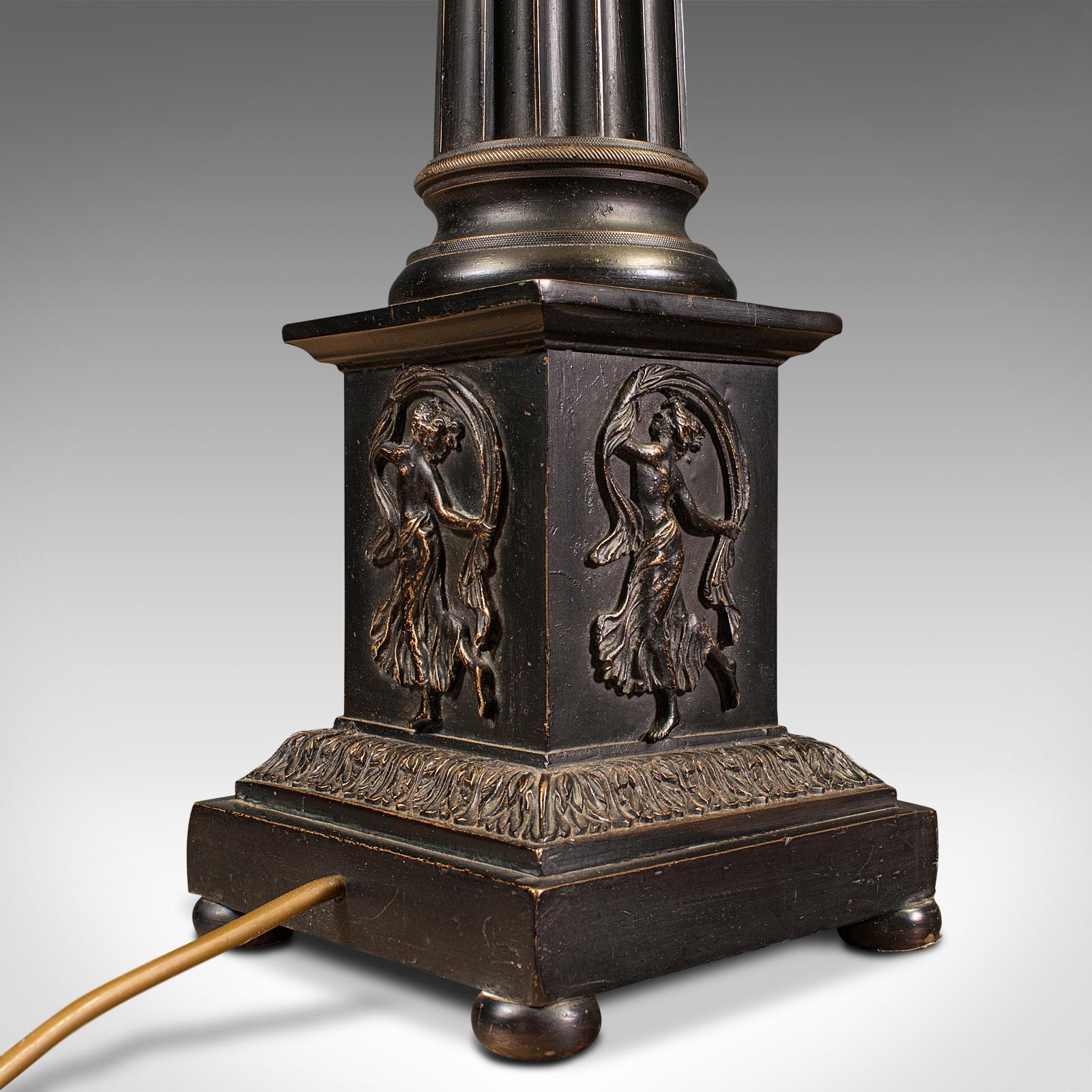 Paire de lampes corinthiennes vintage anglaises, bronze, lampe de bureau, goût classique en vente 5
