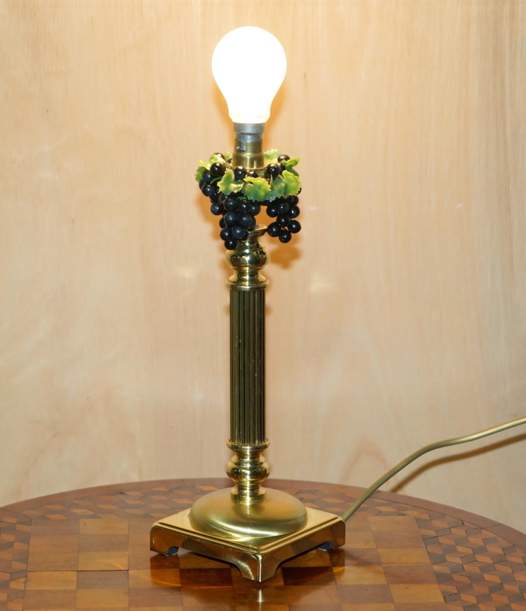 Royal House Antiques

Royal House Antiques is delighted to offer for sale this stunning pair of vintage Corinthian Pillar table lamps with Grape Vine decoration 

Please note the delivery fee listed is just a guide, it covers within the M25 only for