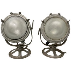 Pair of Vintage Crouse-Hinds Nautical Searchlights, circa 1930