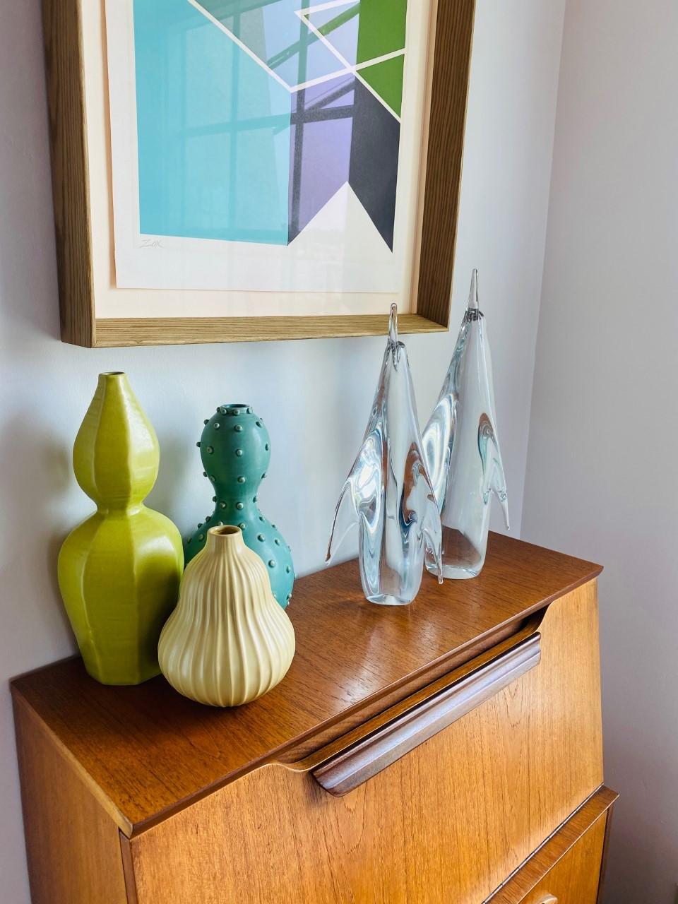 Swedish Pair of Vintage Crystal Penguin Sculptures by FM Konstglas