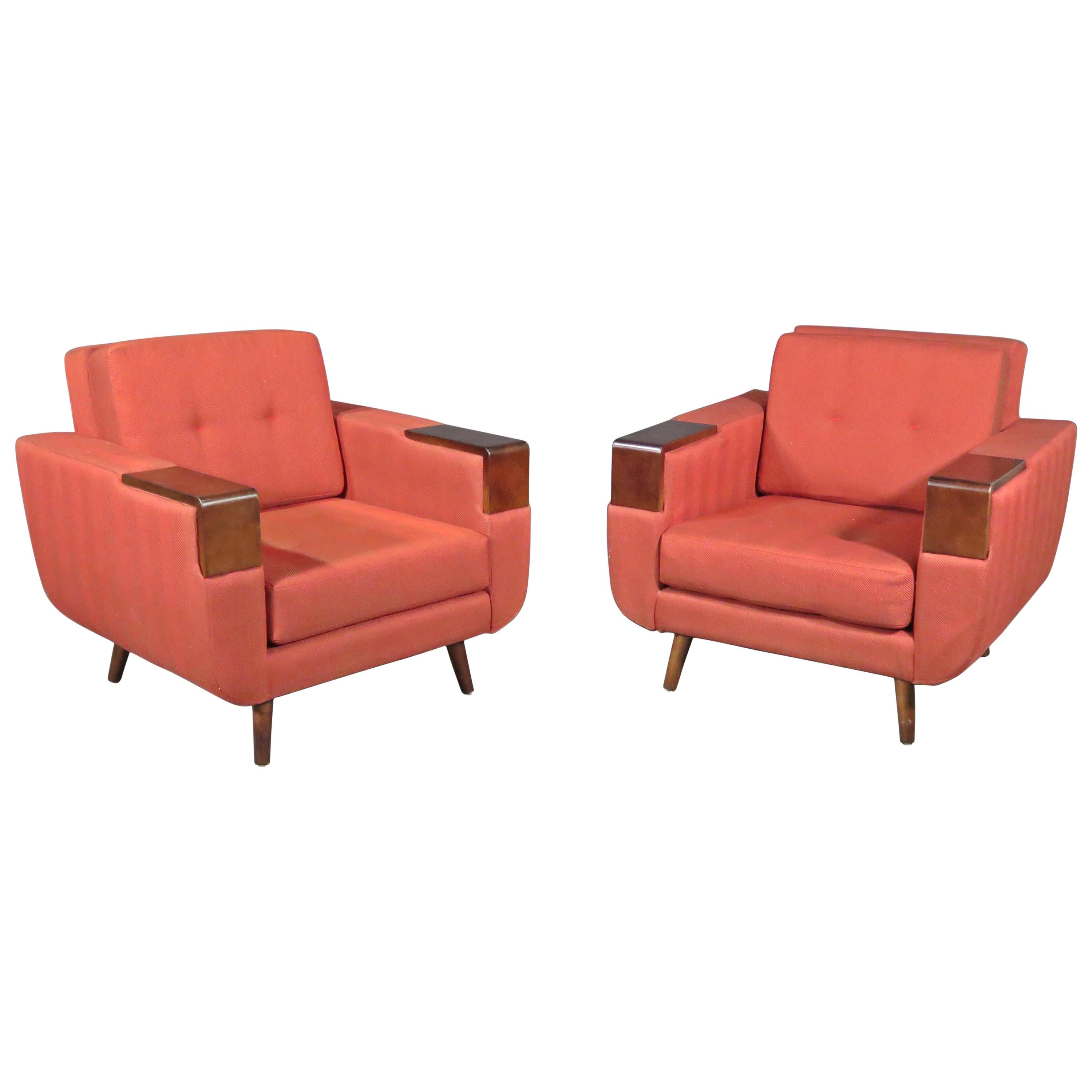 Pair of Vintage Cube Chairs by Charter For Sale