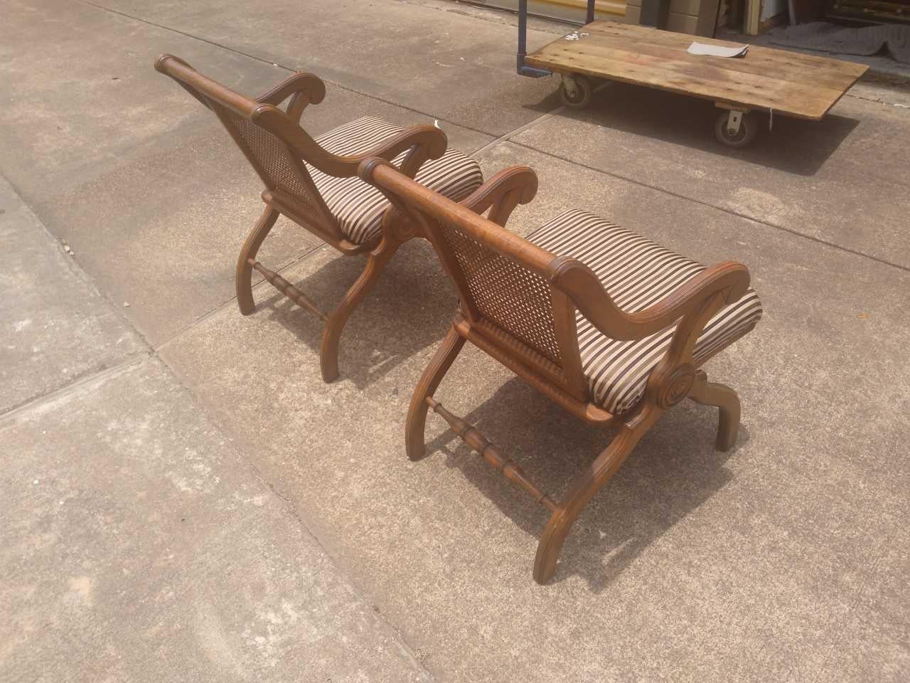 Regency Pair of Vintage Curule Arm Chairs  For Sale