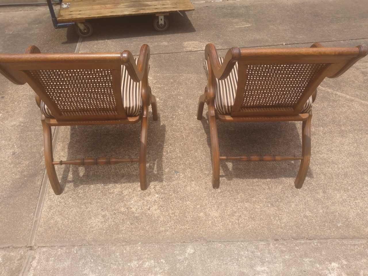 20th Century Pair of Vintage Curule Arm Chairs  For Sale