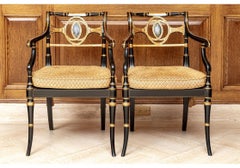 Paire de fauteuils vintage de style Regency anglais sur mesure #4