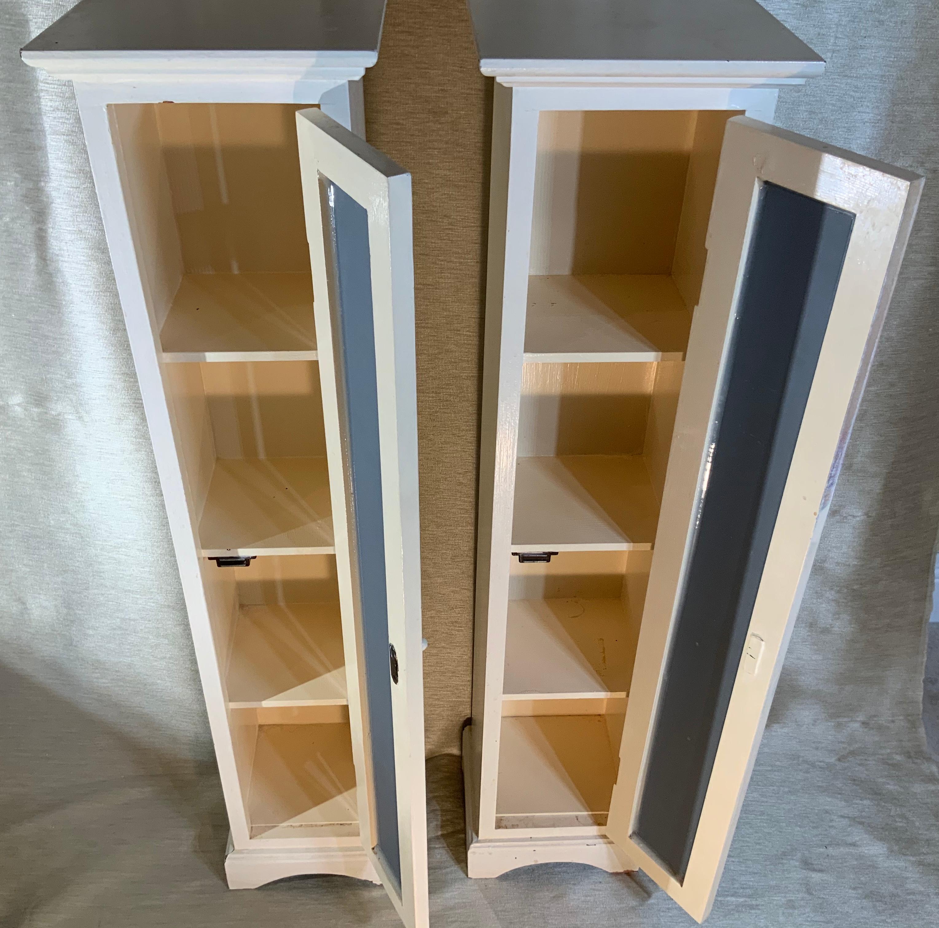 Pair of Vintage Custom Wood Cabinet In Good Condition In Delray Beach, FL