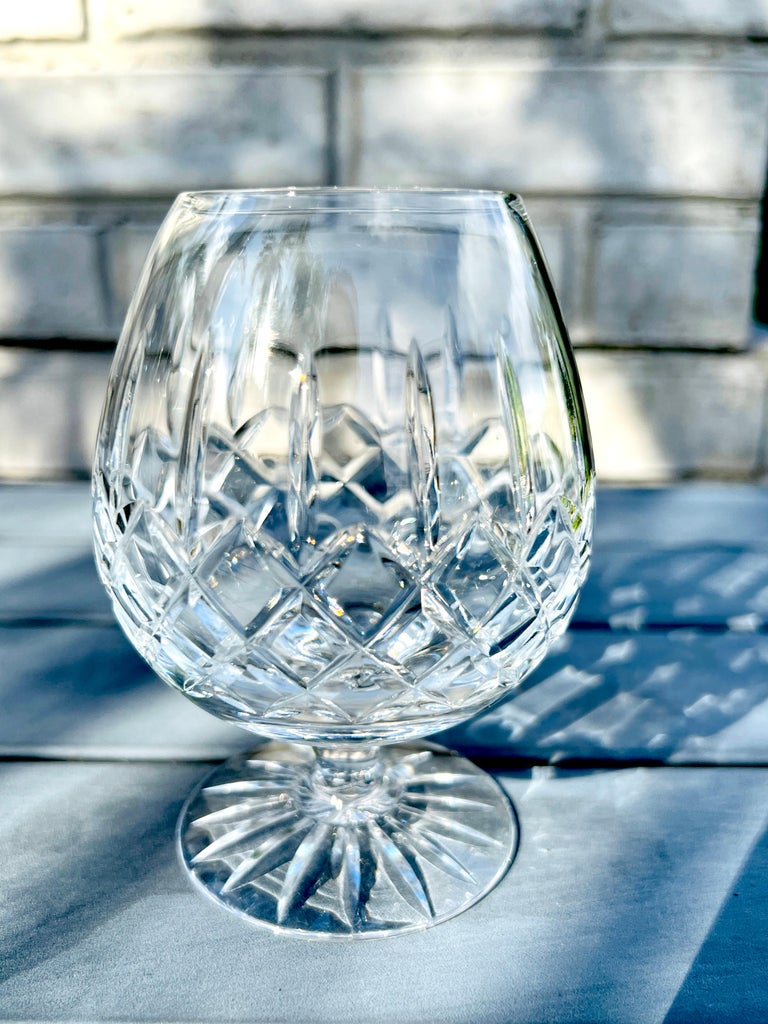 Pair of Vintage Cut Crystal Brandy Glasses by Waterford Crystal, c