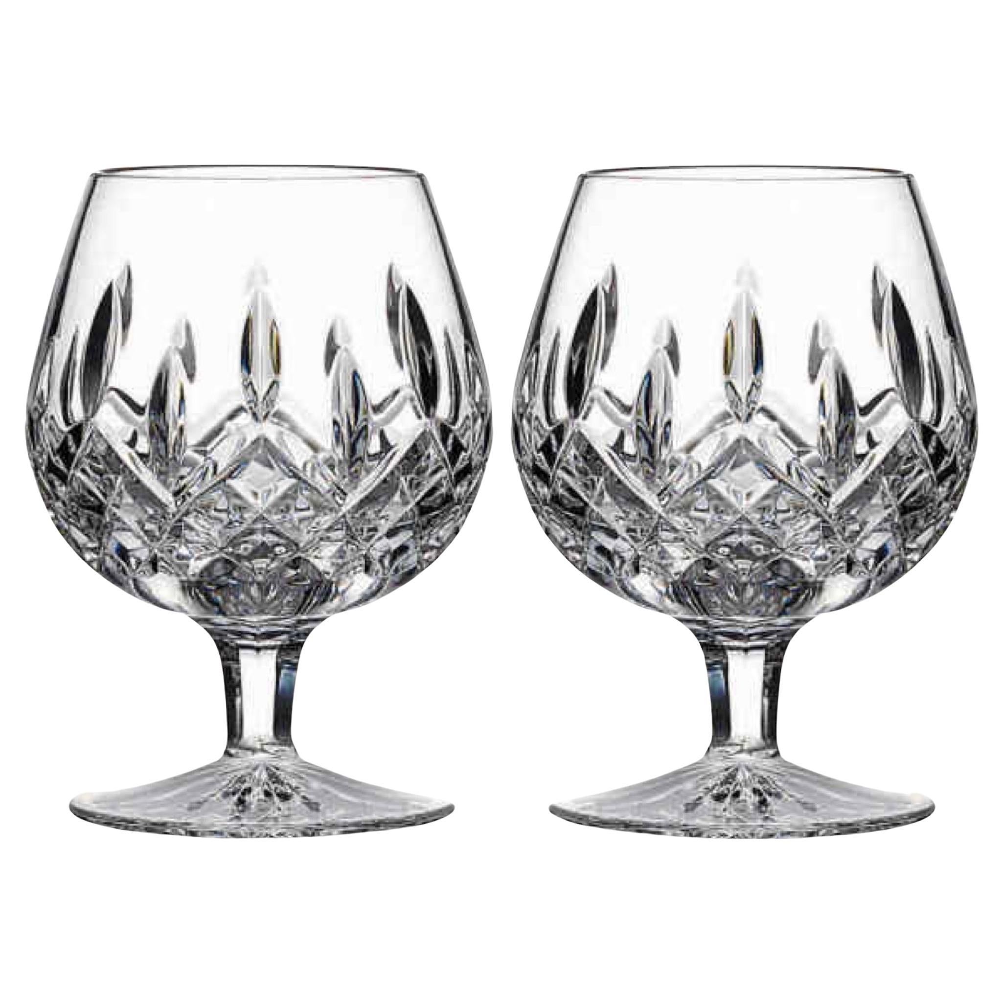 Pair of Vintage Cut Crystal Brandy Glasses by Waterford Crystal, c. 1980's