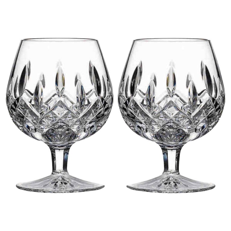 Pair of Vintage Cut Crystal Brandy Glasses by Waterford Crystal, c