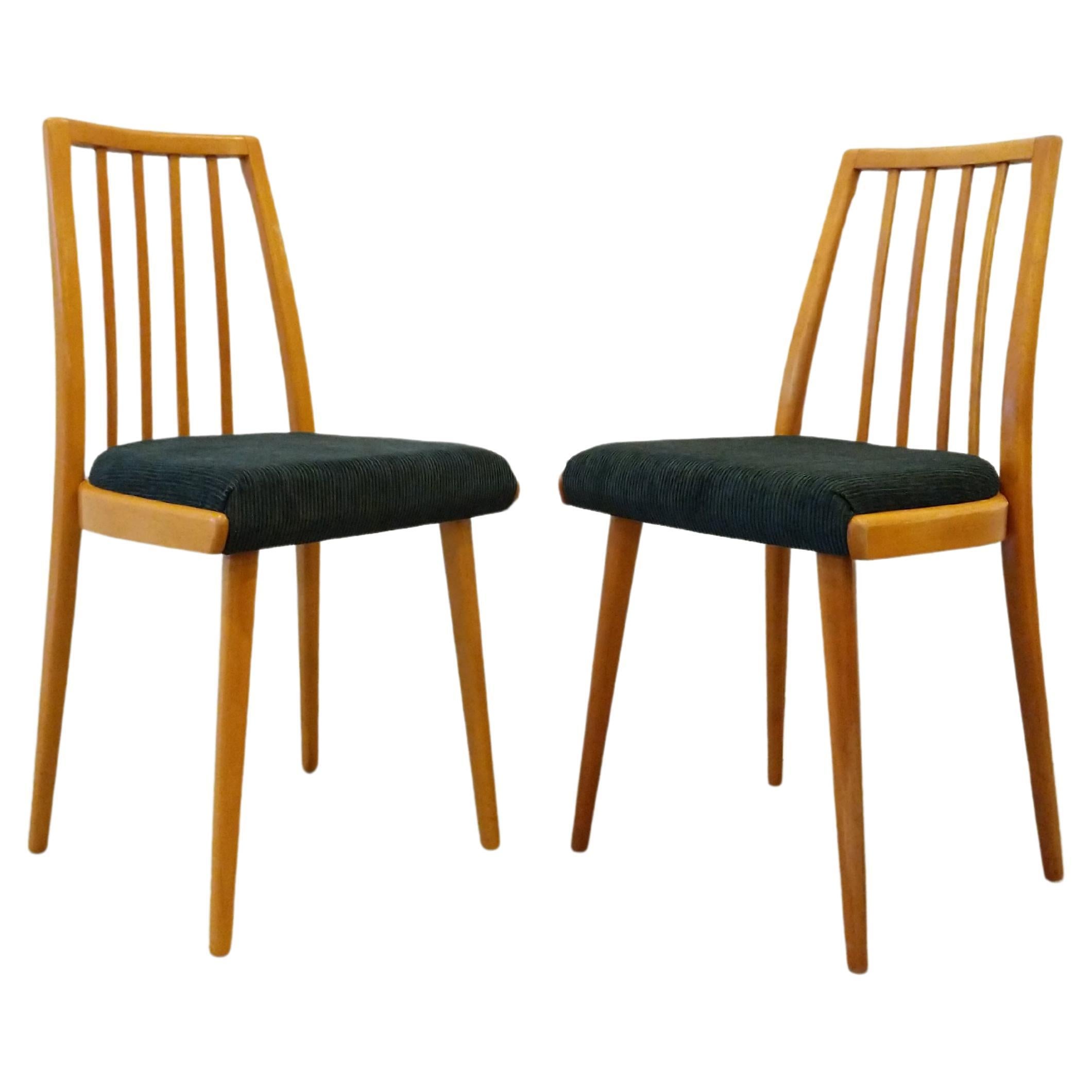 Pair of Vintage Czech Dining Chairs For Sale