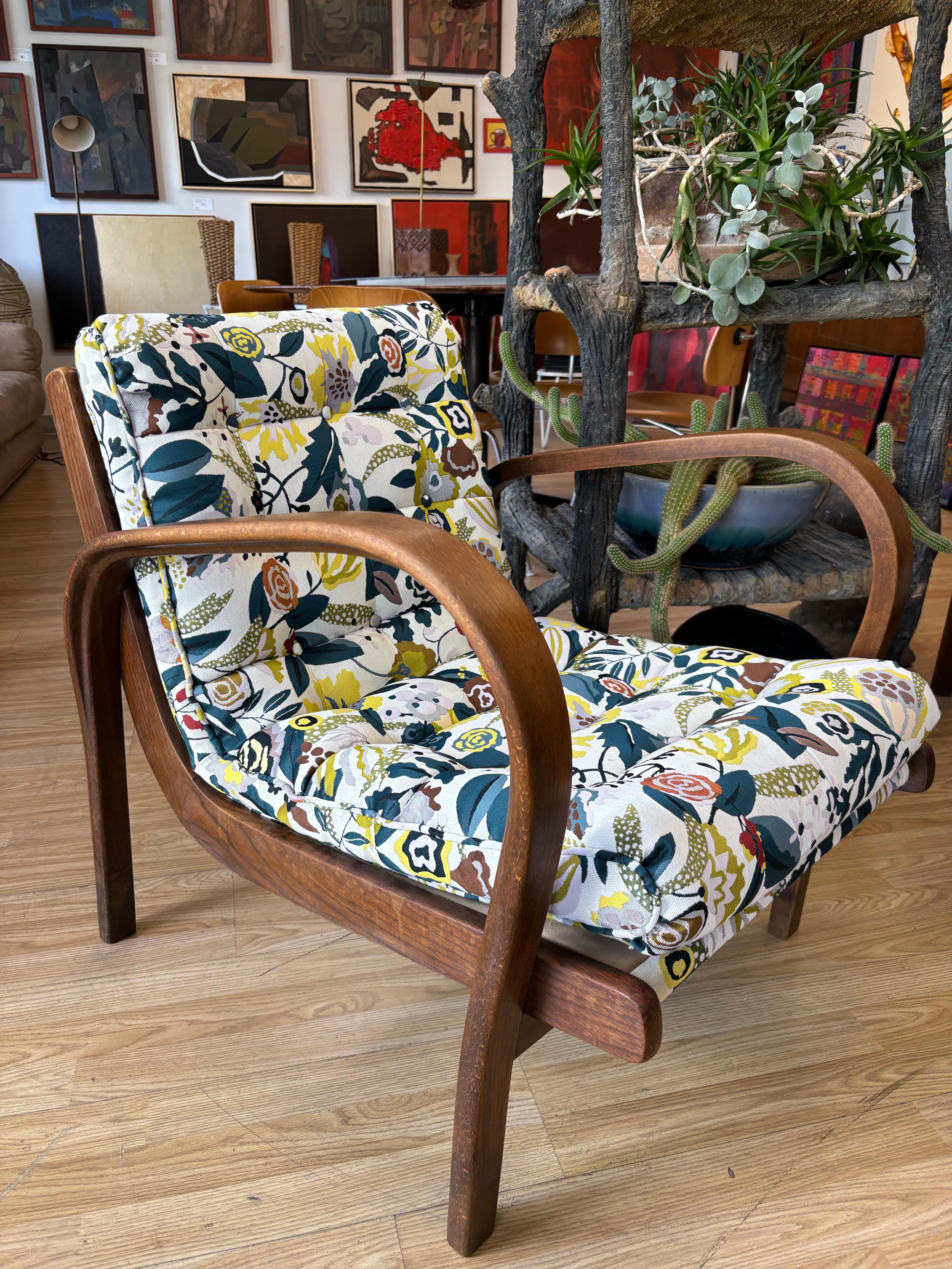 Milieu du XXe siècle Paire de chaises longues tchèques vintage, Circa 1940s en vente
