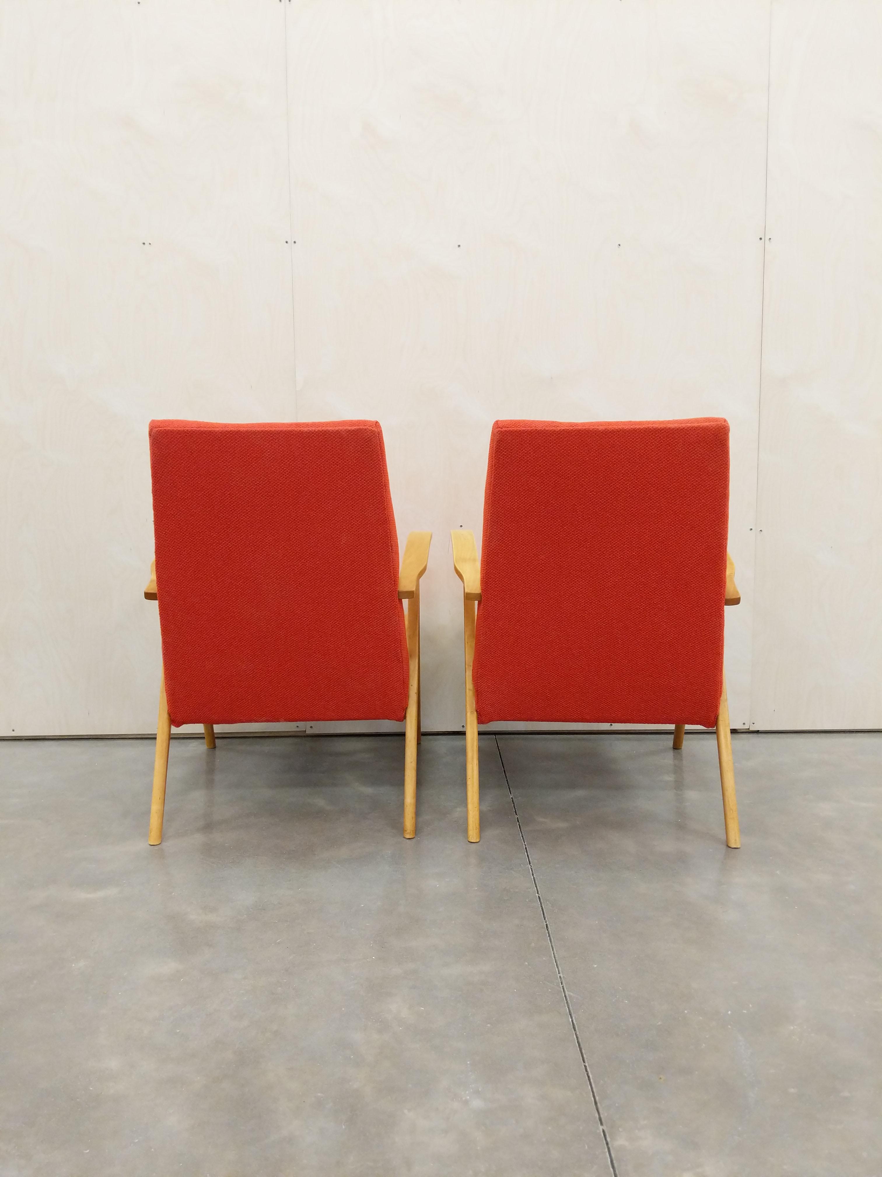 Mid-Century Modern Paire de chaises longues tchèques vintage mi-siècle moderne en vente