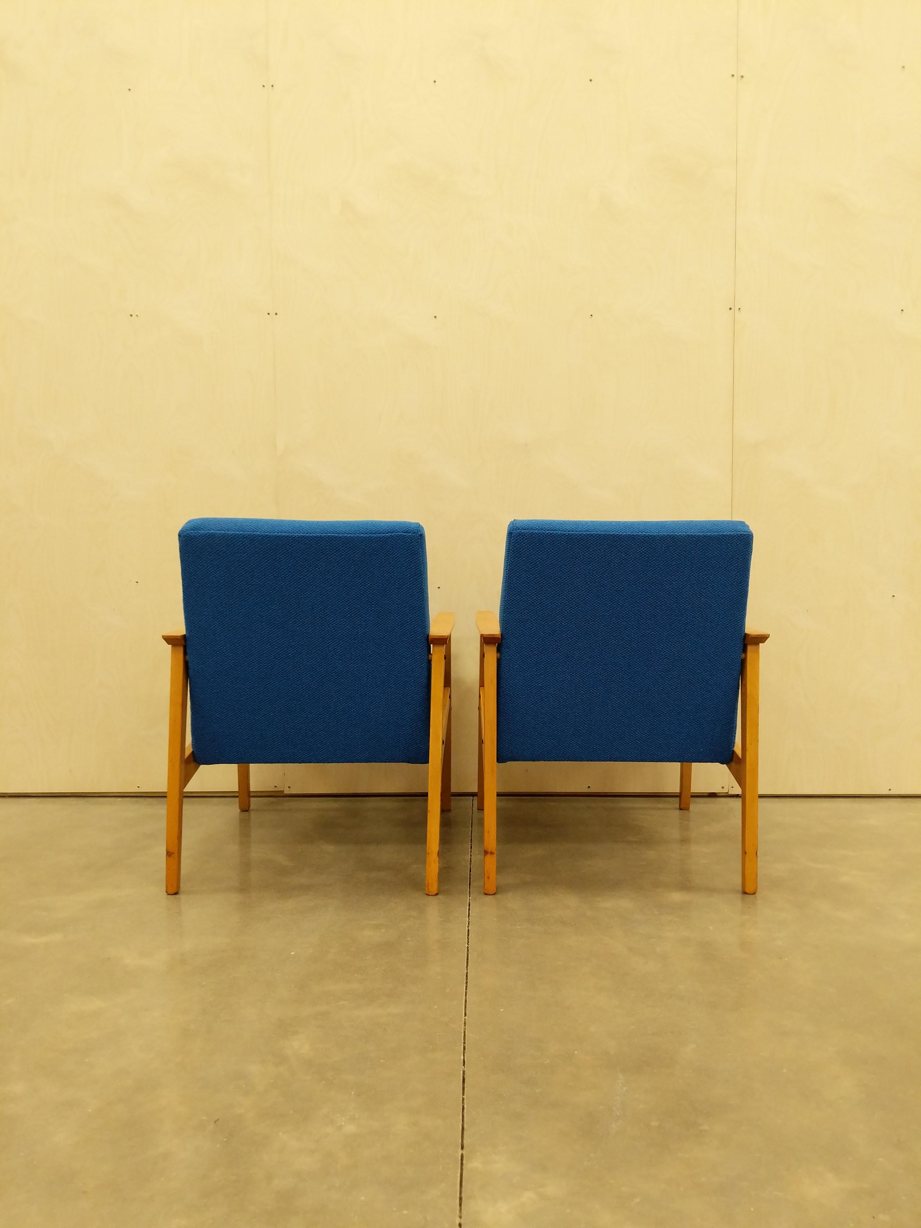Mid-Century Modern Pair of Vintage Czech Mid Century Modern Lounge Chairs