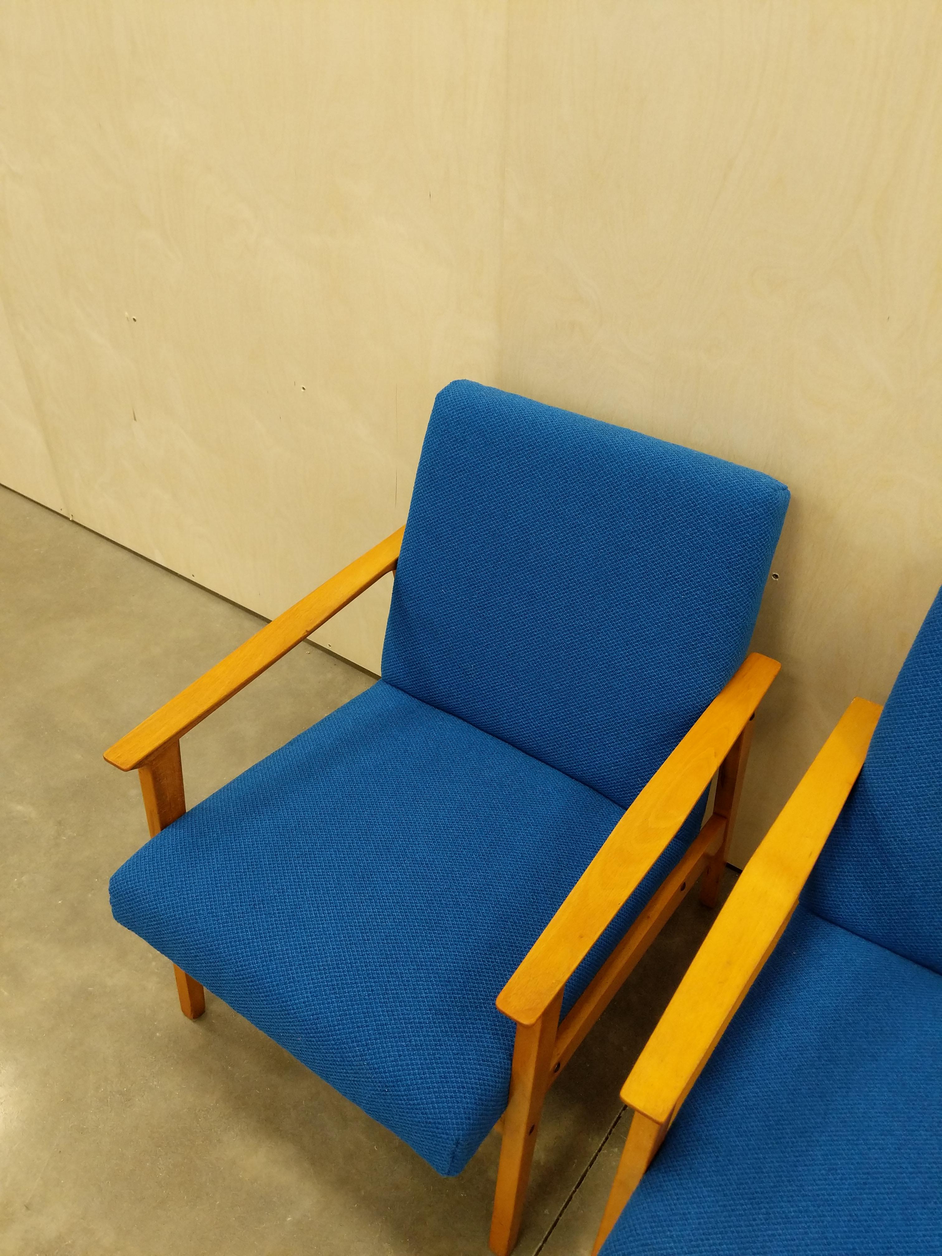 Pair of Vintage Czech Mid Century Modern Lounge Chairs 2