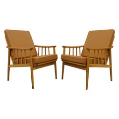 Pair of Vintage Czech Mid Century Modern Lounge Chairs