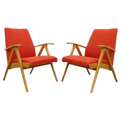 Ein Paar tschechische Mid Century Modern Lounge Chairs