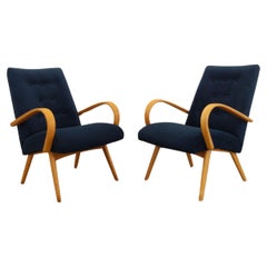 Pair of Retro Czech Mid Century Modern Lounge Chairs