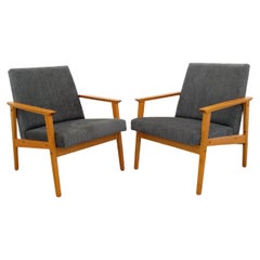 Pair of Retro Czech Mid Century Modern Lounge Chairs