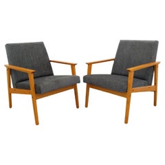 Pair of Vintage Czech Mid Century Modern Lounge Chairs