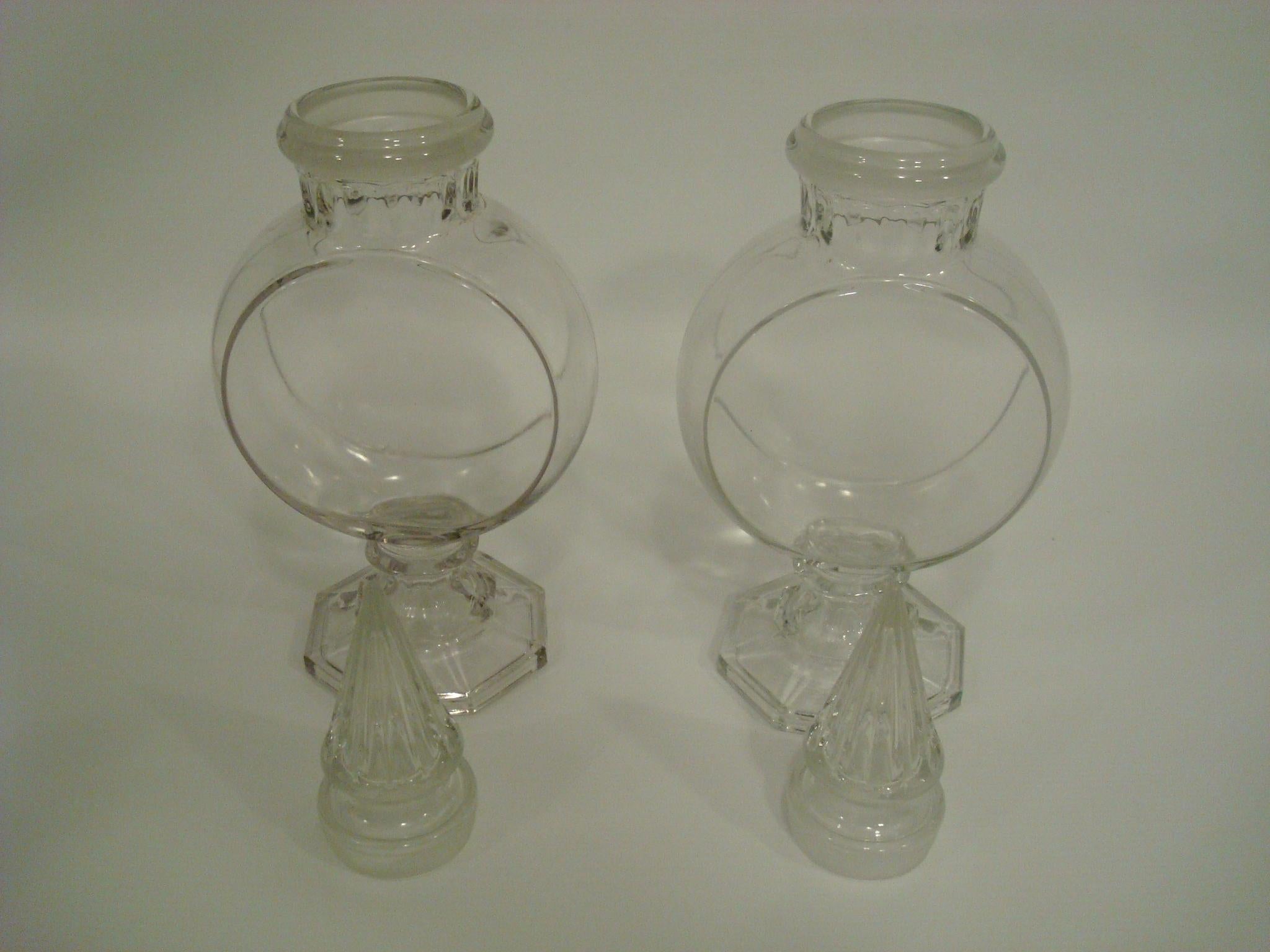 20th Century Pair of Vintage Dakota Banjo Apothecary Candy Display Jar For Sale