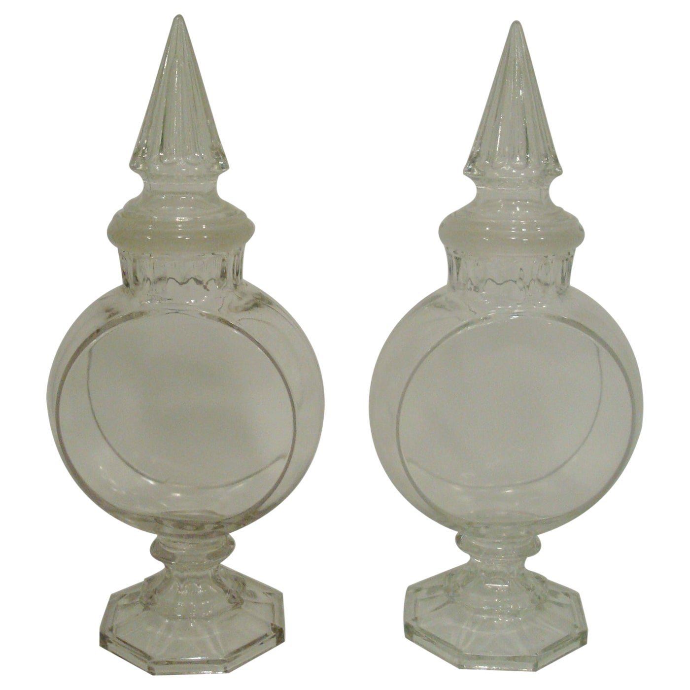Pair of Vintage Dakota Banjo Apothecary Candy Display Jar For Sale