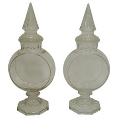Pair of Antique Dakota Banjo Apothecary Candy Display Jar