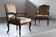 Pair of Vintage Danish Antique 18th century Lounge Chair, style of Louis XV