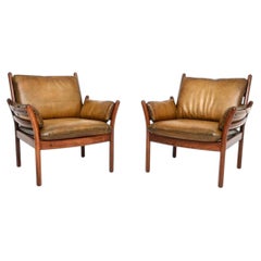 Pair of Vintage Danish Armchairs by Illum Wikkelso