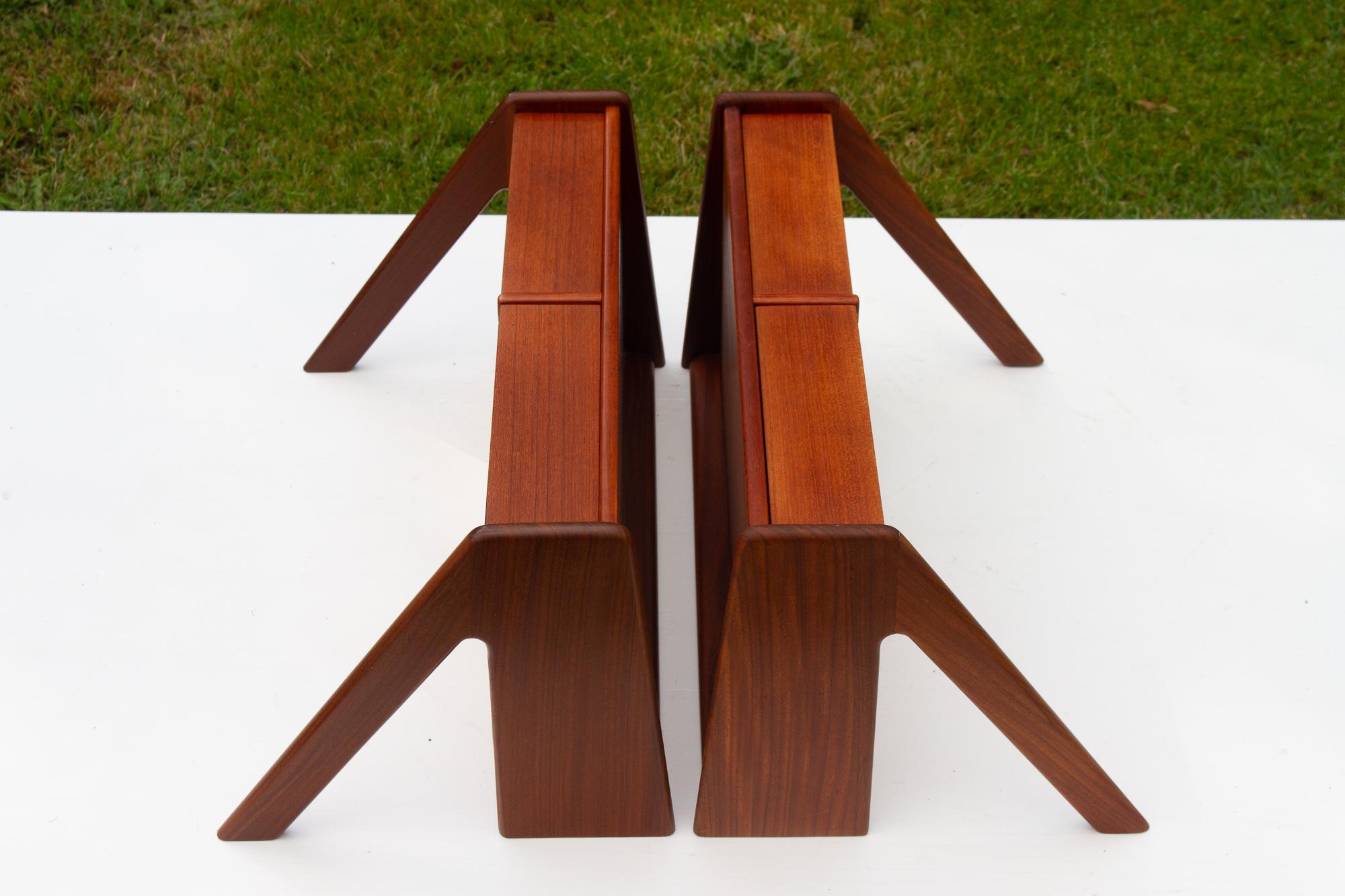 Teak Pair of Vintage Danish Bedside Tables by Ølhom, 1960s For Sale