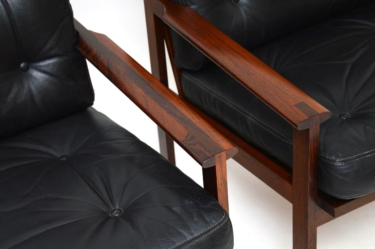 Paire de fauteuils danois vintage Capella par Illum Wikkelso en vente 3