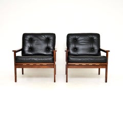 Pair of Vintage Danish Capella Armchairs by Illum Wikkelso