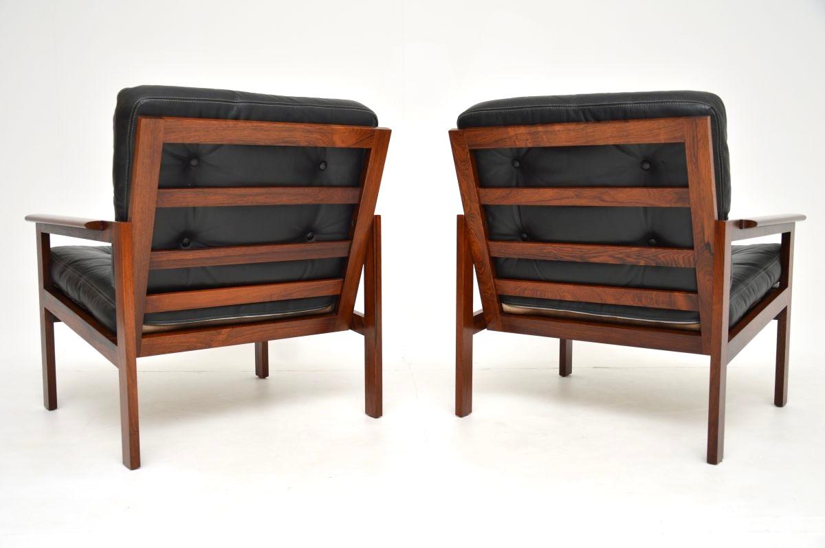 Milieu du XXe siècle Paire de fauteuils danois vintage Capella par Illum Wikkelso en vente