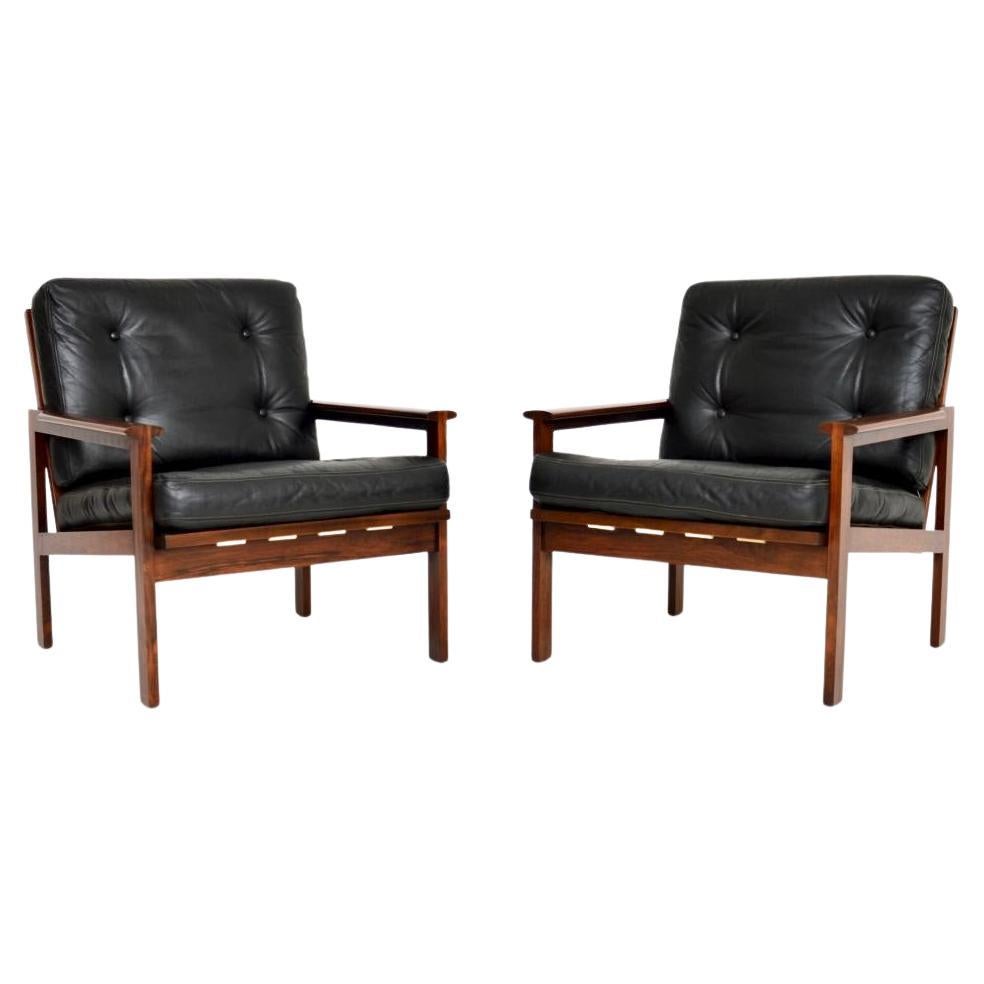 Coppia di poltrone vintage danesi Capella di Illum Wikkelso